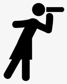 Woman Looking By A Spyglass - Icon Spyglass, HD Png Download, Free Download