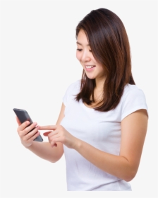 Using Phone Png - Girl At Phone Png, Transparent Png, Free Download