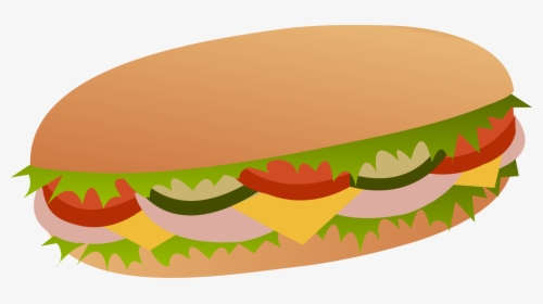 Sandwich With Onion And Lettuce Png Clipart - Sub Sandwich Clipart, Transparent Png, Free Download