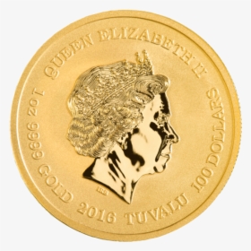 Back Of 2016 1/10th Oz - Queen Elizabeth Tuvalu Gold Coin, HD Png Download, Free Download