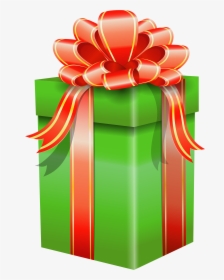 Green Gift Box With Red Bow Png Clipart - Background Ulang Tahun Red, Transparent Png, Free Download