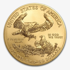 1oz American Eagle Gold Coin Reverse - American Eagle Gold Coin, HD Png Download, Free Download