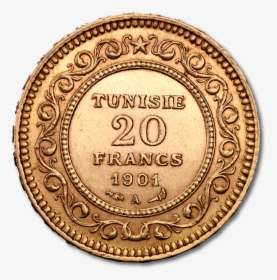 20 Tunis Franc Gold Coin Averse - Tunesischer Dinar, HD Png Download, Free Download