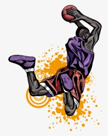 Basketball Player Slam Dunk Athlete - Basketball Player Logo Design, HD Png Download, Free Download
