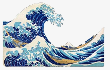 #wave #vsco #aesthetic #ocean #oceanwave #waves #freetoedit - Hokusai Great Wave Off Kanagawa, HD Png Download, Free Download
