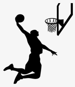 Wall Decal Basketball Player Slam Dunk Sport - Silhouette Basketball Player Png, Transparent Png, Free Download