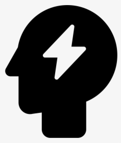 Power Bolt Symbol In Bald Head - Think Tank Icon, HD Png Download, Free Download
