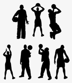 Basketball Player Sport Silhouette Athlete - Player With Basketball Silhouette, HD Png Download, Free Download