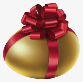 Golden Egg Png - Easter Egg With Ribbon, Transparent Png, Free Download