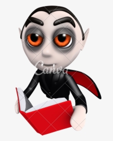 Vampire Cartoon Pictures - Dracula Reading A Book, HD Png Download, Free Download