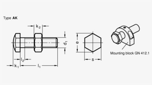 Nut And Bolt In Autocad, HD Png Download, Free Download