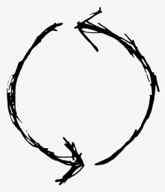 Drawn Circle Transparent - Hand Drawn Circle Arrow, HD Png Download, Free Download