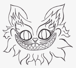 Clip Art Cheshire Cat Black And White Drawing - Art Draw Alice In Wonderland, HD Png Download, Free Download