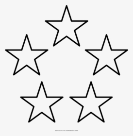 Five Stars Coloring Page - Stars Template, HD Png Download, Free Download