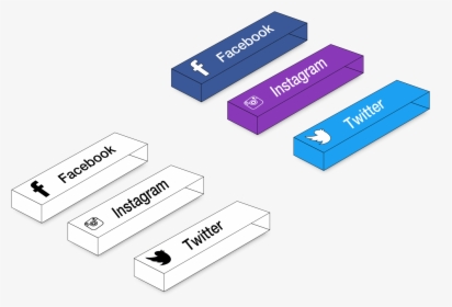 3d Social Buttons - Facebook And Instagram 3d Logo Png, Transparent Png, Free Download