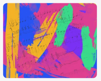 Groovy Paint Brush Strokes With Music Notes Rectangle - Painting, HD Png Download, Free Download