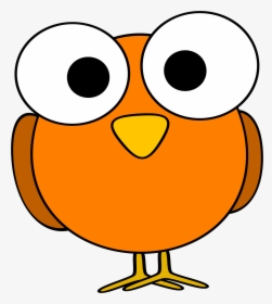 Orange Googley-eye Bird Clip Arts - Orange Bird Clip Art, HD Png Download, Free Download