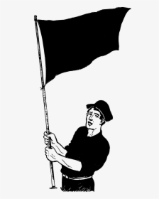 Man With Black Flag Clip Arts - Man Waving Flag Png, Transparent Png, Free Download