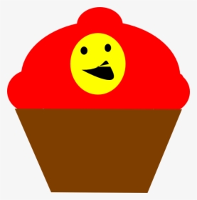Cupcake Redbrown Smiling Face Svg Clip Arts - Smiley, HD Png Download, Free Download