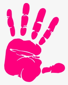 Hand, Print, Pink, Paint, Art, Palm, Finger, Human - Pink Handprint Clipart, HD Png Download, Free Download