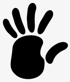 Handprint, Fingers, Palm, Stop, Black, Shape, Human - Left Hand Clip Art, HD Png Download, Free Download