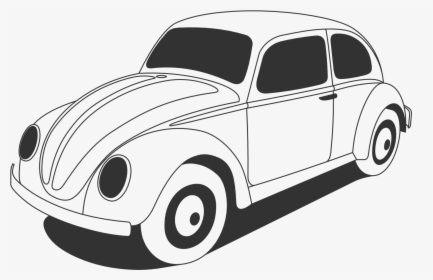 Wedding Car Png Black And White - Volkswagen Beetle Clip Art, Transparent Png, Free Download