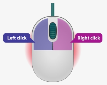 A Computer Mouse Showing Left And Right Buttons - Mouse Left And Right Click, HD Png Download, Free Download