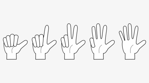 Line Art,angle,symmetry - Counting On Fingers Clip Art, HD Png Download, Free Download