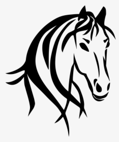Beauty Horse Head Large Indoor Decal - Horse Head Black And White, HD Png Download, Free Download