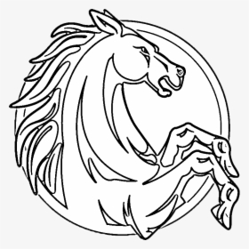 Horse Head Coloring Page - Head Up Rearing Horse, HD Png Download, Free Download