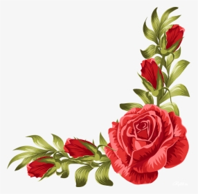 Wedding Invitation Rose Flower Leaf - Rose Flower Border Png, Transparent Png, Free Download