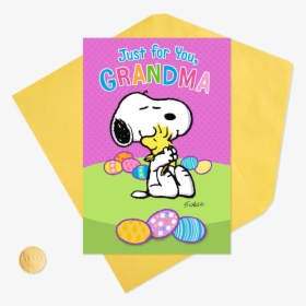 Peanuts® Snoopy And Woodstock Easter Card For Grandma - Cartoon, HD Png Download, Free Download