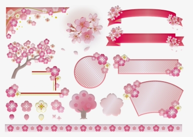 Sakura, Japanese, Kawaii, Labels, Flower, Pink, Blossom, HD Png Download, Free Download