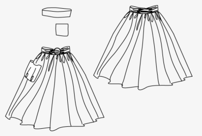 Technical Drawing Of Skirt & Collar For Jersey Combo - Skirt Design Template, HD Png Download, Free Download