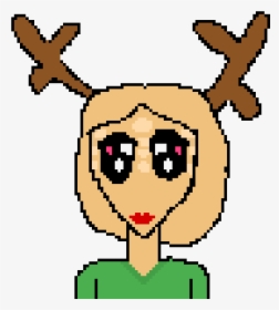 Girl With Deer Antlers - Cartoon, HD Png Download, Free Download