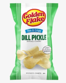 Golden Flake Thin & Crispy Potato Chips, Dill Pickle - Golden Flake Dill Pickle Chips, HD Png Download, Free Download