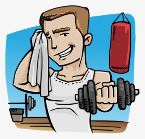 Gym Boy Png - Fitness Guy Cartoon, Transparent Png, Free Download