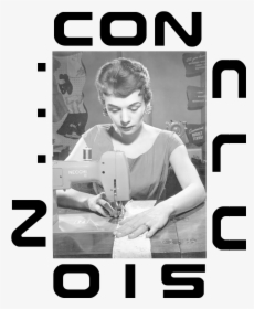 Sew In Conclusion - Lady On Sewing Machine, HD Png Download, Free Download