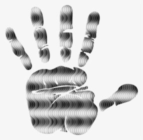 Prismatic Waves Handprint Silhouette - Illustration, HD Png Download, Free Download