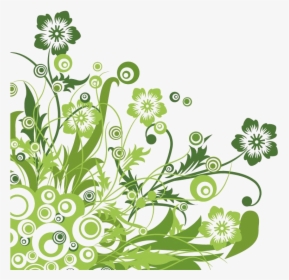 Transparent Flower Vector Png - Green Floral Design, Png Download, Free Download