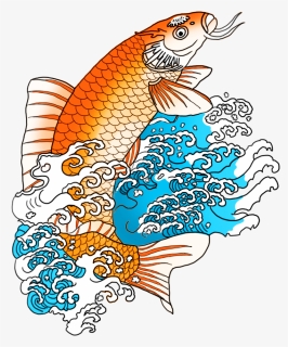 Koi Fish Clipart Orange - Koi Fish Drawing Transparent, HD Png Download, Free Download