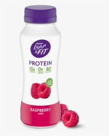 Raspberry Protein Smoothie - Light And Fit Yogurt Protein Drink, HD Png Download, Free Download