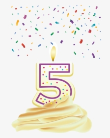 5 Birthday Candle Png - Birthday Party, Transparent Png, Free Download