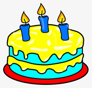 Yellow Three Candle Cake Clip Art At Clker - Cake With Candles Clipart, HD Png Download, Free Download