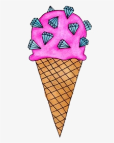 #tumblr #cool #png #cute #pink #rosa #cono #cream - Ice Cream Png Cartoon, Transparent Png, Free Download
