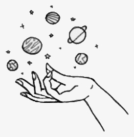 Solar System Drawing Tumblr - Hands With Planets Drawing, HD Png Download, Free Download