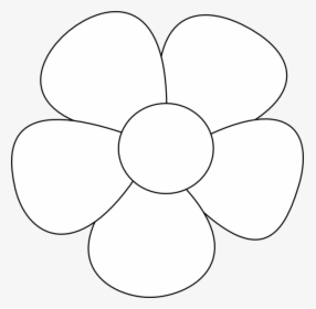 Flower Outline - Flower With 5 Petals Drawing, HD Png Download, Free Download