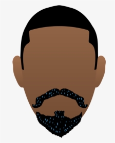 Moustache Clipart Short Beard - Black Man Face Drawing, HD Png Download, Free Download