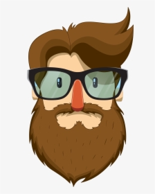 Beard Man Clip Art Bearded With Glasses - Person With Beard Clipart, HD Png Download, Free Download