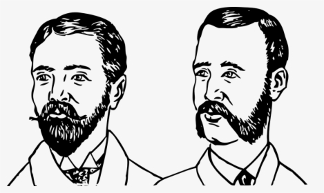 Beards, Beard Styles, Types Of Beards, Mutton Chops - Strong Man Beard Face Clipart Black And White, HD Png Download, Free Download